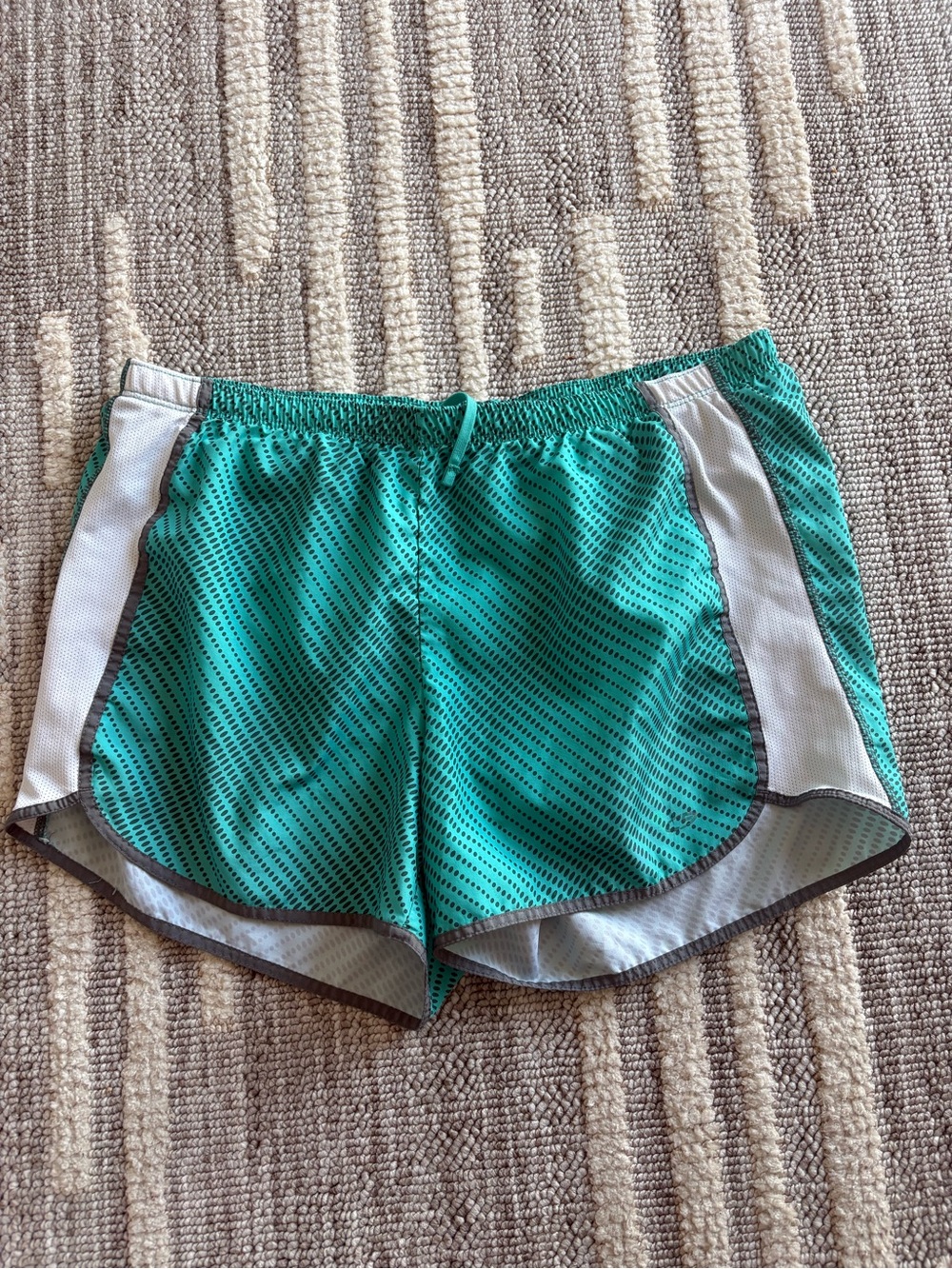 Champion Teal Athletic Shorts with White Side Panels
